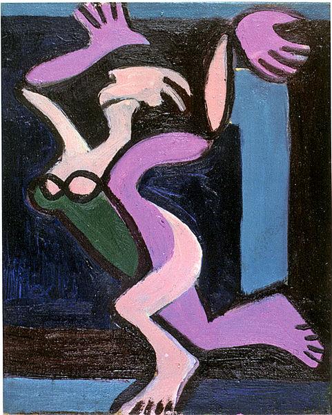 Ernst Ludwig Kirchner Dancing female nude, Gret Palucca Sweden oil painting art